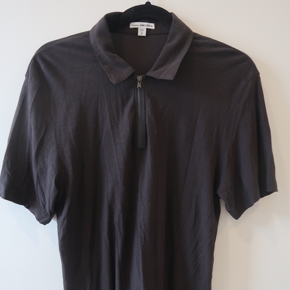 JAMES PERSE Standard Cotton Linen zip Polo Made in Japan